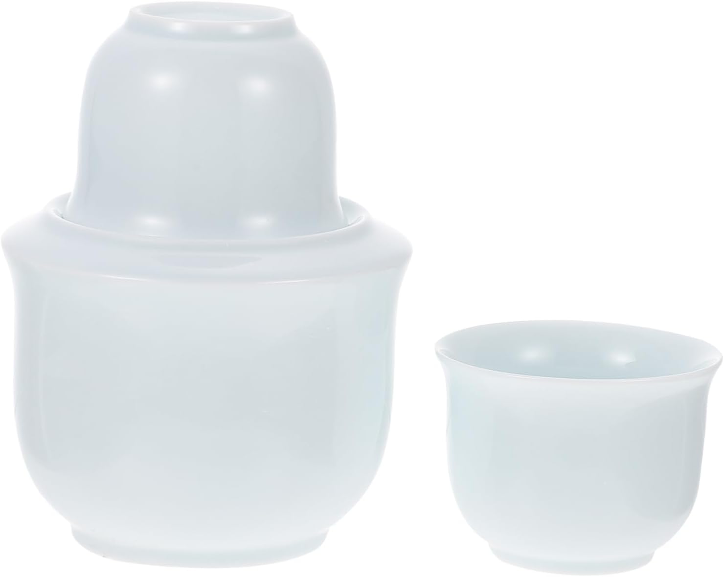 1set Porcelain Pottery Chinese Set Liquor Warm Set Drinking Cup Classic Style Easy to Clean