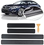 Grafken 4PCS Car Door Sill Welcome Pedal, Carbon Fiber Vinyl Wrap Tape Film, Universal Threshold Anti-Scratch Sticker Door Edge Protection