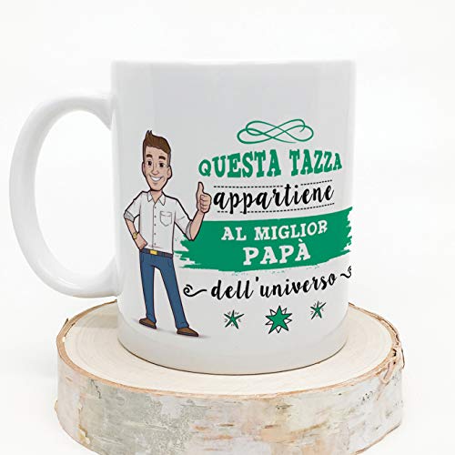 MUGFFINS (Taza en italiano) Papá. Tazas de café originales y desayuno para regalar papa. Esta taza pertenece al mejor… - Imagen 5