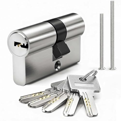 MANICAF Schließzylinder 30/35 Profilzylinder Euro-Zylinder-Schloss Schliesszylinder Zylinderschloss 65mm mit 5 Messing Schlüssel