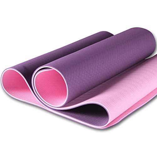 Exercise Yoga Mat?BORLLNAY Non Slip Fitness Mat TPE Material Fitness Mat Textured Non Slip Surface And Optimal Cushioning Workout Mat, 72