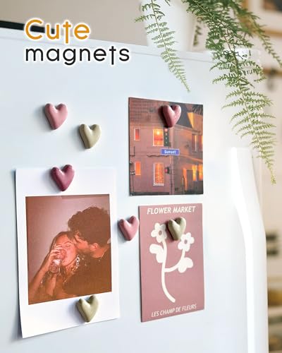 Set de 18 imanes decorativos en forma de corazón rosa miniatura 5