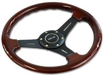 Miniatura 2 de NRG 330MM Volante clásico, de plato hondo, de madera, con 3radios, con ribete negro y bocina