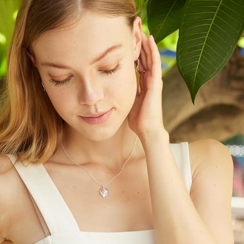 Boma Jewelry Sterling Silver Monstera Leaf Pendant Necklace, 18 Inches2