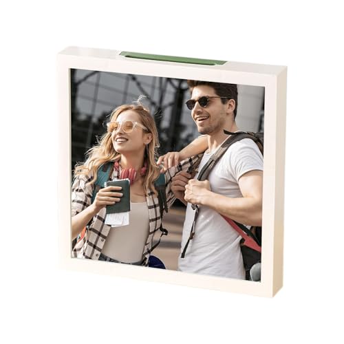 Caja de sombra con ranura, marco de fotos, vitrina transparente para boletos para conciertos, vacaciones, playa, boda, hogar, apartamento