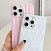 HYUEKOKO Striped Phone Case for iPhone 11, Fashion Retro Stripe Pattern Aesthetic Cover, Soft TPU Slim Shockproof Case for Girls Women-Blue