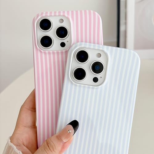 Coque iPhone 16e à rayures motif rétro bleu antichoc