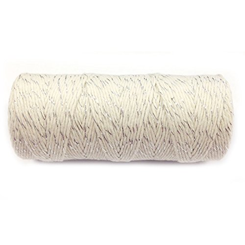 Cordel Baker's Twine Wrapables premium de 12 capas de algodón con hilos plata metálica 2