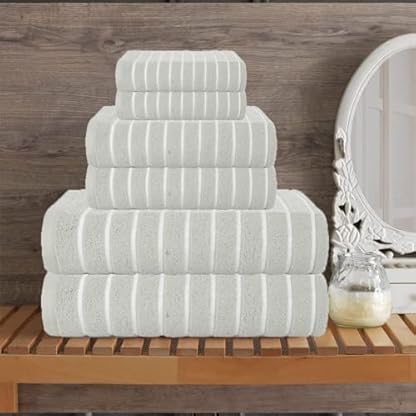 CASA COPENHAGEN Ecstatic 6-teiliges Handtuch-Set, Grauviolett, 600 g/m², 2 Badetücher, 2 Handtücher, 2 Waschlappen, entworfen in Dänemark, aus weicher ägyptischer Baumwolle, für Badezimmer, Küche und – Bild 3