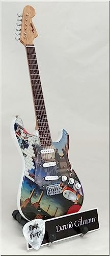 PINK FLOYD Guitare MiniatureThe Wall David Gilmour avec médiator - Les Beatles, Paul McCartney, John Lennon, RIngo Starr, George Harrison PINK FLOYD Guitare MiniatureThe Wall David Gilmour avec médiator
