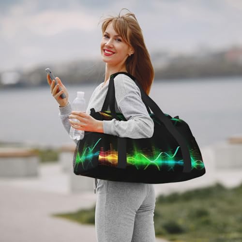 Cool Music sound wave printed Hand Travel Bag Casual luggage bag 7