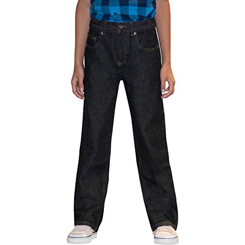 Faded Glory Boys' Relaxed Fit Denim Blue Jeans (Regular & Husky) (8 Regular, Black)