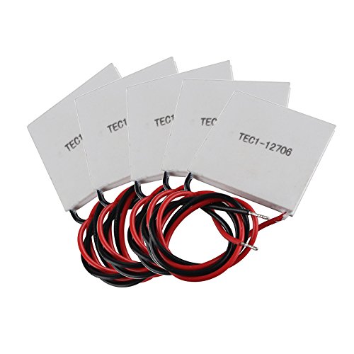 HALJIA 5 pcs TEC1 – 12706 – Disipador de calor termoeléctrico refrigeración Peltier placa módulo 12 V 60 W