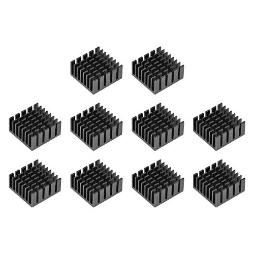 Disipador térmico aluminio impresoras 3D negro 10x20x20mm enfriador con adhesivo térmico 10pcs