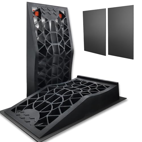 Low Profile Car Ramps for Low Cars, Upgrade with Anti-Slip Pads, Portable Ramp for Car Lift Vehicle Tire Maintenance for Garage,Car Ramps for Oil Changes [2pack ramps & 2pcs Pads]