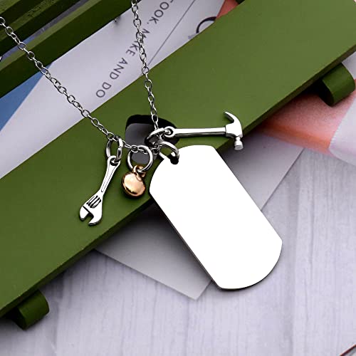 Pendant Dad Men Necklace Gifts Father's Day Birthday Appreciate Necklace Gifts For Dad Christmas Thanksgiving Father Jewelry Necklace Gifts Dad No Matter What Life Throws At You Stainless Steel #TOP4