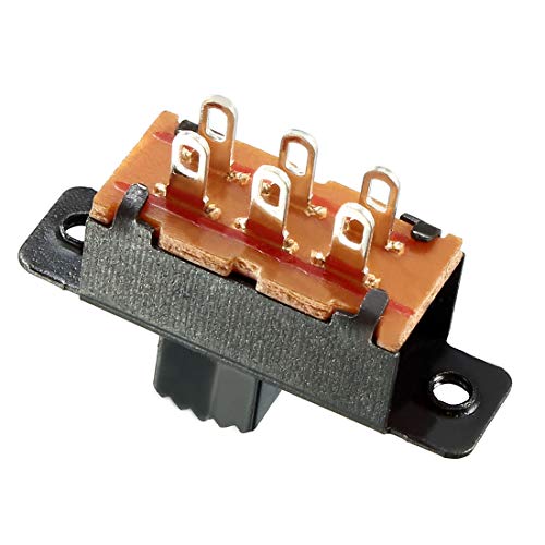 sourcing map 10Stk Vertikal Schiebeschalter DPDT 2P 6 Polen PCB Leiterplatte Verriegelung 5mm DE de