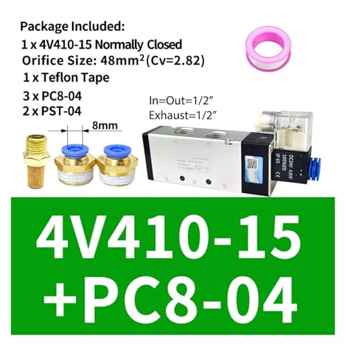 Électrovanne pneumatique 24V CA 4V210-08 distributeur air comprimé 5/2 - 3