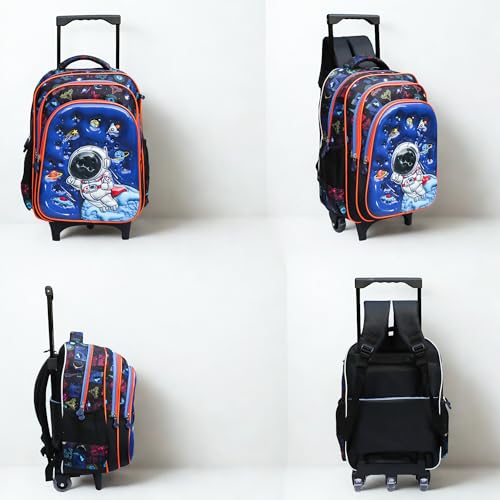Image of ADSON 3D Embossed School Trolley Bag Large School Bag for Boy Girl, Kids School Bag, Travel Backpack for Girl Boy, Ideal for Children Trolley 16 Inch Water Resistant