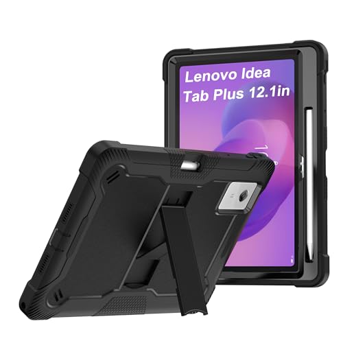 Case Compatible with Lenovo idea Tab Plus 12.1 Tablet 12.1 inch with Stand Anti-Shock Dual Layer Case for Idea Tab Plus 12.1/TB365FC/TB361FU/K12C/TB361ZU-Black