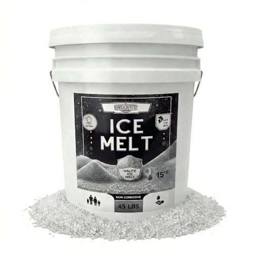 Home and Country USA Halite Crystals Ice Melt Effective to -25Â°F, Eco-Friendly De-Icer, Optimal Granule Size for Quick Melting, Ideal for Driveways, Walkways, and Entryways (8, Pounds)