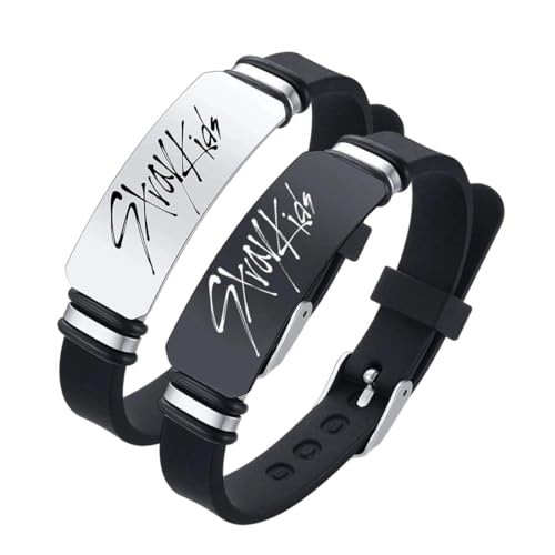 GHPKOTW Paquete De 2 Pulseras Kpop Stray Kids Merch, Pulseras De Silicona Para...