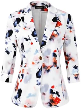 Beninos Womens Blazers 3/4 Sleeve Lightweight Office Work Blazer ...