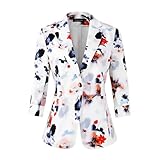 Beninos Womens Blazers 3/4 Sleeve Lightweight Office Work Blazer Jacket (1905 White, S)