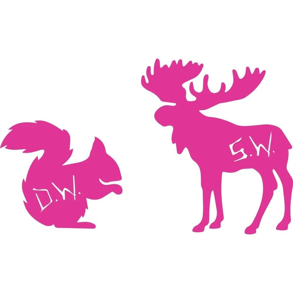 Bertdcx Pink Auto Accessory Moose And Squirrel Vinyl Stickers Supernatural Design Car Decals(Pink)