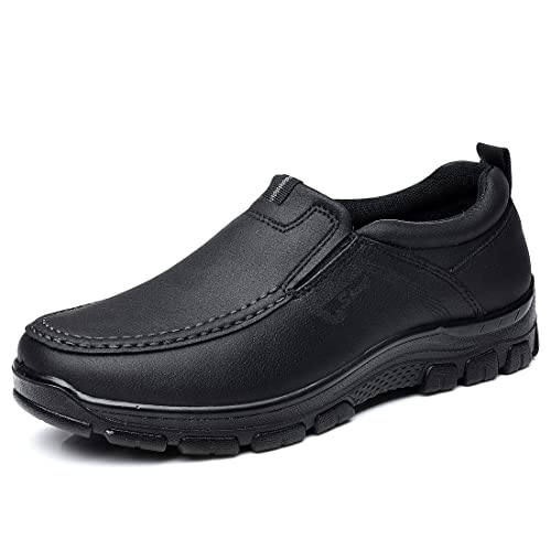 COSIDRAM Mens Loafers Slip on Casual Shoes Fashion Walking Moccasins Business Office Dress Outdoor Black 10