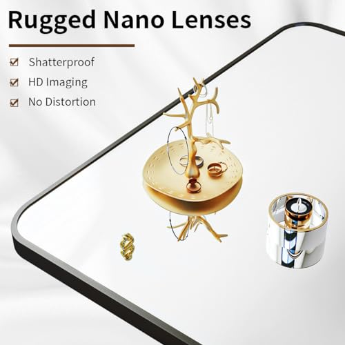 Koonmi Mirror Full Length with Rounded Corners, 52 x 161 cm Free Standing Mirror with Stand, Large Floor Full Body Hanging Wall Mounted for Bedroom, Living Room, Black - Cosy Home Interiors Koonmi Mirror Full Length with Rounded Corners, 52 x 161 cm Free Standing Mirror with Stand, Large Floor Full Body Hanging Wall Mounted for Bedroom, Living Room, Black - Image 3