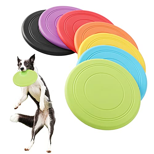 Tipatyard 7 Pack Dog Frisbee Silicone,Dog Frisbee Toys Dog Floating Saucer Rubber Flying Disc Puppy Flyer Toy Interactive Toys for Small Medium Dogs Puppy Toys Tipatyard 7 Pack Dog Frisbee Silicone,Dog Frisbee Toys Dog Floating Saucer Rubber Flying Disc Puppy Flyer Toy Interactive Toys for Small Medium Dogs Puppy Toys