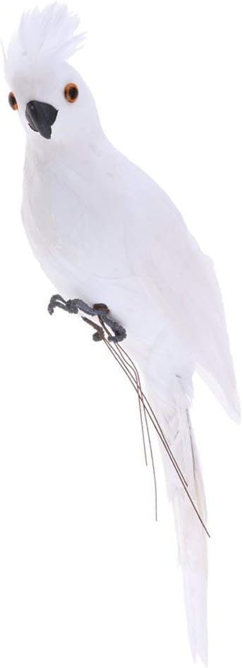 EBTOYS Artificial Birds Lifelike Feathered Birds Christmas Model - White Parrot