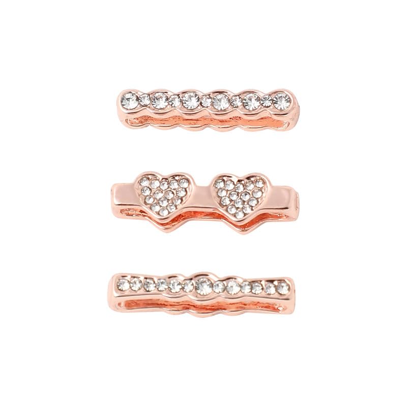 Women's Embellished Hearts Watch Charm For Casual Wear | One-Size | Gold Colour | Alloy Material | Artificial Stone Charms | Fashion Watch Charms For Woman & Girls (Pack Of 3)-image-34
