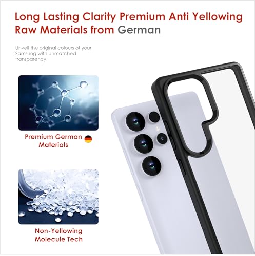 Image of Case for Samsung Galaxy S25 Ultra, [Anti-Yellowing Technology] [Military Grade Drop Protection] Shockproof Slim Hybrid Phone Case for Samsung Galaxy S25 Ultra 5G - Carbon Black