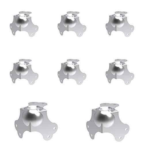 Image of Penn Elcom Flight Case Large Ball Corner (Set of 8) Bottom /Female /Leg | Zinc Finish | DJ /Audio /Sound Box (6.57 * 6.57 * 6.57 cm) Round Angle Edge | Case Protection with 6 Holes | Easy to Fit