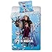 FROZEN 2 Komplet poscieli z mikrofibry 140x200 cm + poszewka na poduszke 63x63 cm - Niebieski