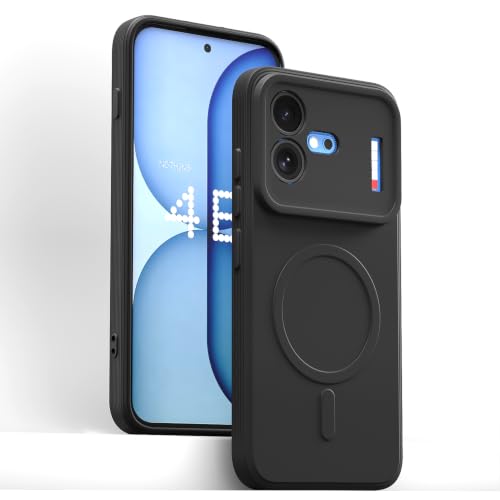 Image of Pikkme Back Cover for Nothing Phone 4b 5G Soft Matte Silicone Mag-Safe Design (Mag-Safe Not Support) Camera Protection | Slim Fit Bumper Cover (Black)