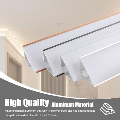 Moldura de corona de aluminio con canal LED e iluminación indirecta de techos 4