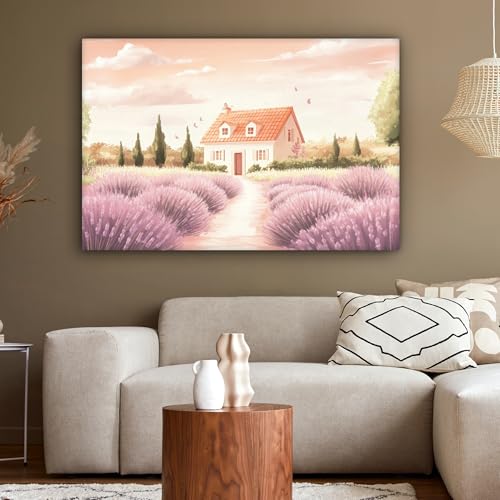 Miniatura 4 de Muchowow Cuadros Decoracion Salon Modernos 120x80 Cm Para Dormitorios Cuadro Decorativos De Salon Lienzos Decorativo Pared Decoracion Dormitorio Matrimonio Campo De Lavanda - Casa - Morado