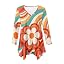 Retro Wavy Line Big Flower