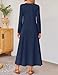 ZESICA Fall Long Sleeve Comfortable Loose Maxi Dresses for Women 2026 Elegant Classy Winter Wedding Guest Dress,Navy,Medium