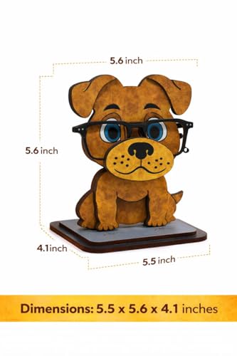 Image of PANAH Cute Dog Eyeglasses Holder | Decorative Spectacle Stand for Desk & Bedside | Kids Room & Study Table Glasses Holder | Handmade MDF Eyewear Organizer