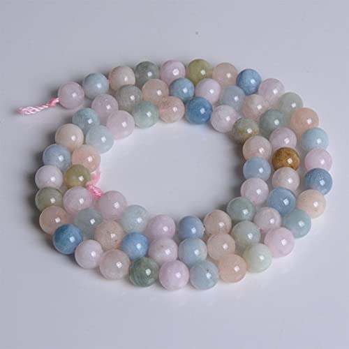 Perles beryl aigue-marine morganite 6mm boules de 40cm pour la création de bijoux artisanaux
