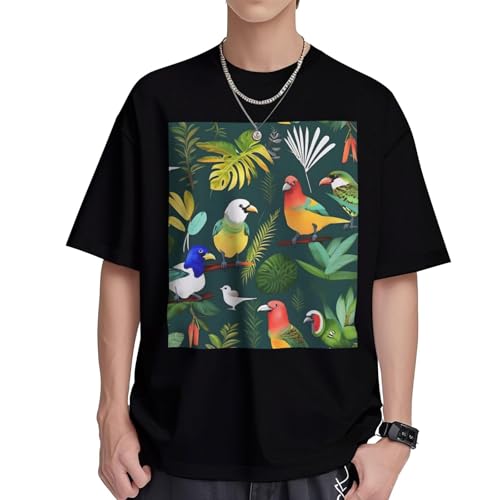 T-shirt en coton pour l'été à motif végétal | Tunique de plage décontractée