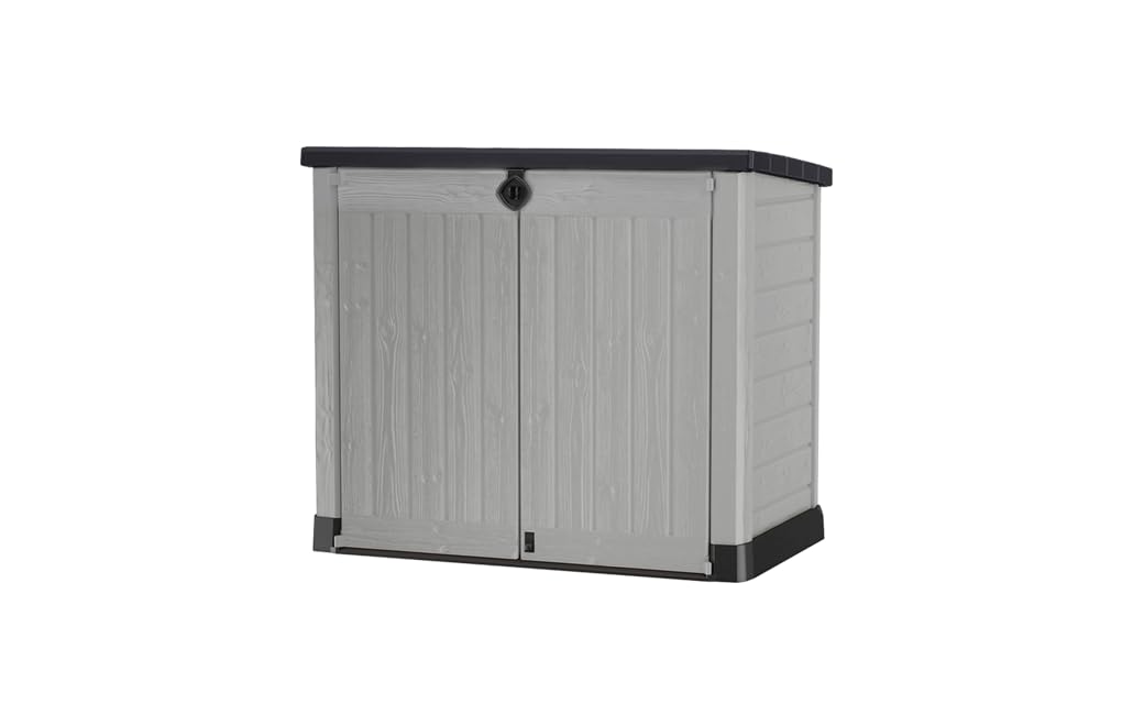 Keter Store It Out Ace 1200L Lagerbox, wetterfest & abschließbar, UV-beständig, Hydraulikdeckel, Grau, Maße: 145,5 x 82 x 123,5 cm