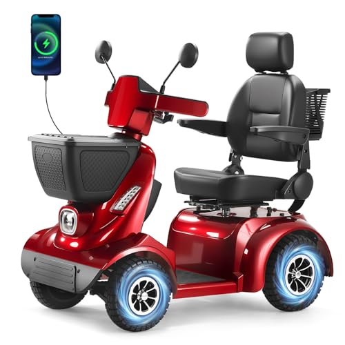 Heavy Duty 4 Wheel Mobility Scooter for Seniors & Adults, 500 lbs Capacity,...