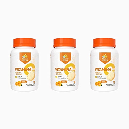 90 Comprimido Zinco Efervescente Vitamina C Selênio 1000mg