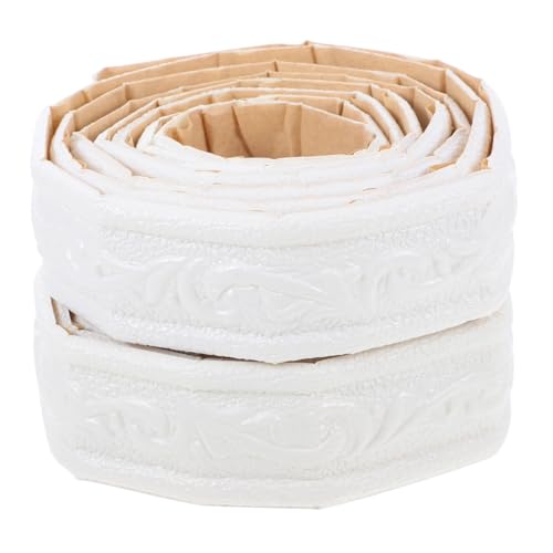 Uonlytech Moldura De Pared Autoadhesiva Flexible De Pvc Blanco 4,5 Cm, Perfil Decorativo Para Esquinas y Zócalos, Protección De Paredes Para Bricolaje y Hogar, 2 Rollos