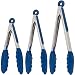 Produktbild Culinary Couture Blau Edelstahl Silikon Kochzange & Küchenzange  3er Set Zange für Küche  18 x 23 x 30,5cm